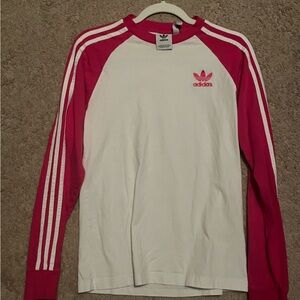 Pink and white Adidas long sleeve